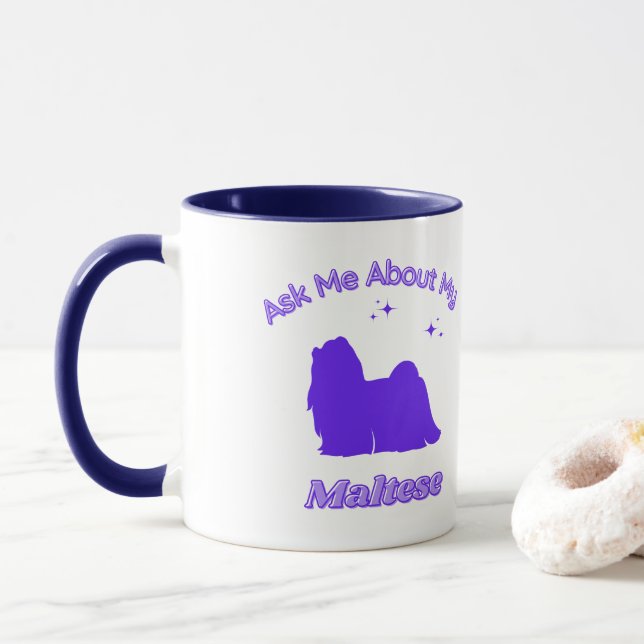 Frag mir über meine maltesische Tasse (Mit Donut)