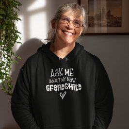 Frag mir über meine neue Grandkindweiße Typografie Hoodie