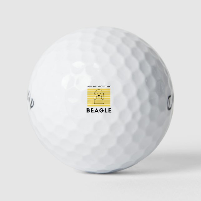 Frag mir über meinen Beagle Hund Golfball (Vorderseite)