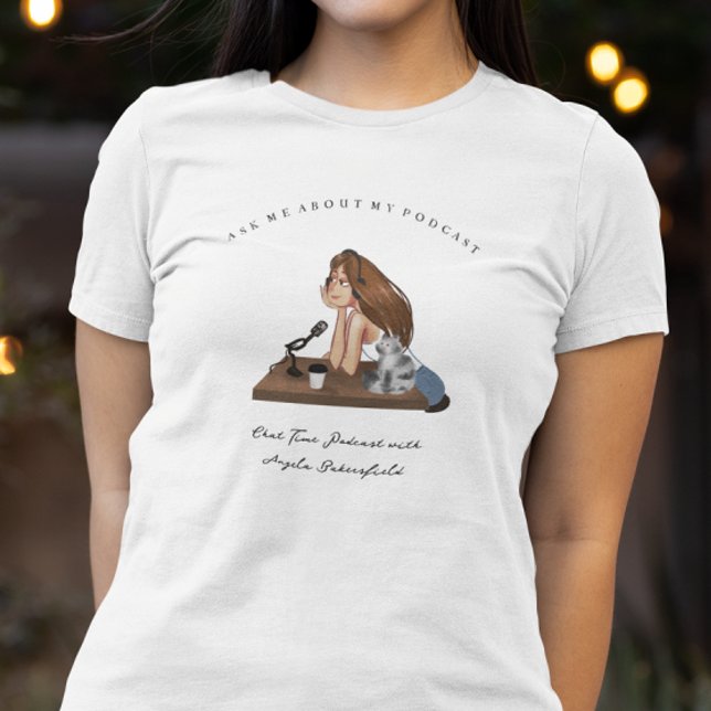 Frag mir über meinen Podcast | Monogramm Podcaster T-Shirt (Von Creator hochgeladen)