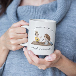 Frag mir über meinen Podcast   Monogramm Podcaster Tasse