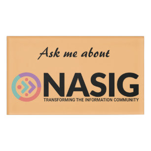 Frag mir über NASIG orange Namenschild