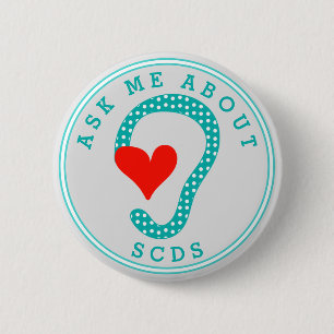 Frag mir über SCDS (Red Heart and Aqua) Button