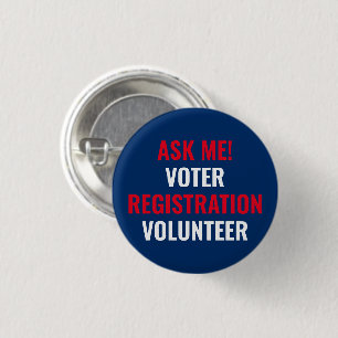Frag mir Voter Registration Volunteer Red White Ma Button