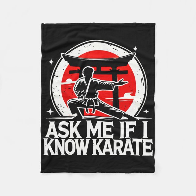Frag mir, wenn ich Karate kenne Fleecedecke (Vorderseite)