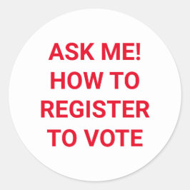 Frag mir, wie man sich registrieren, um rot und we runder aufkleber