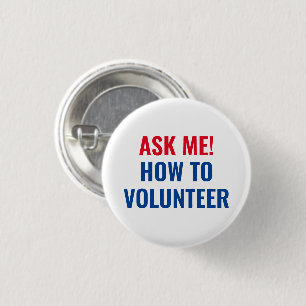 Frag mir, wie man Volunteer rot weiß blau einfach Button