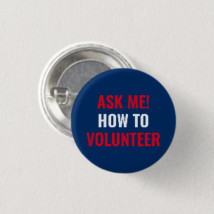 Frag mir, wie man Volunteer rot weiß und marinebla Button