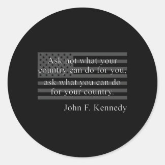 Frag nicht, was dein Land für dich tun kann, JFK-Z Runder Aufkleber