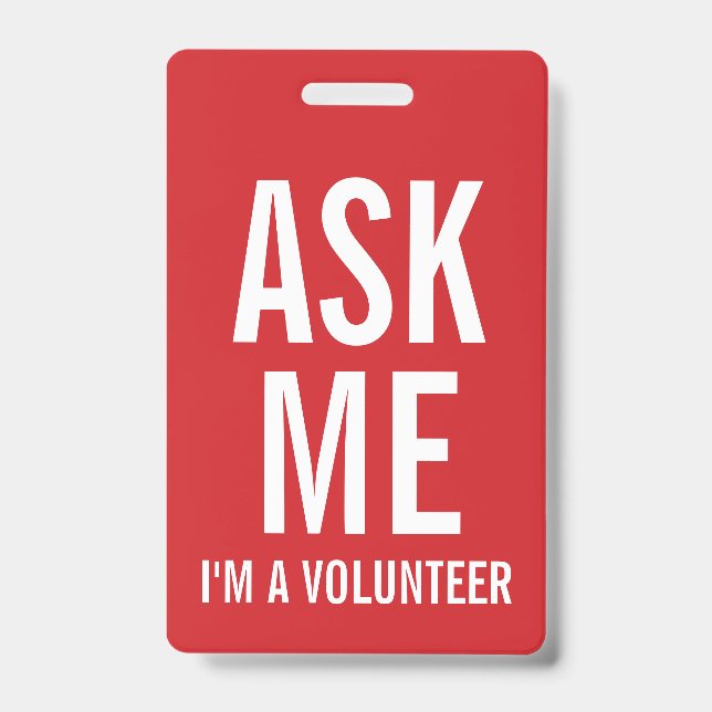 Frag| Rotes Volunteers-Abzeichen Ausweis (Vorderseite)