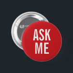 Frag| Rotes Volunteers-Abzeichen Button<br><div class="desc">Frag| Red Volunteer Badgewith title in white fold sans serif Schriftart on red background.</div>