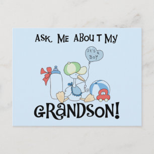 Frag über meine Grandson Tshirts und Geschenke Postkarte