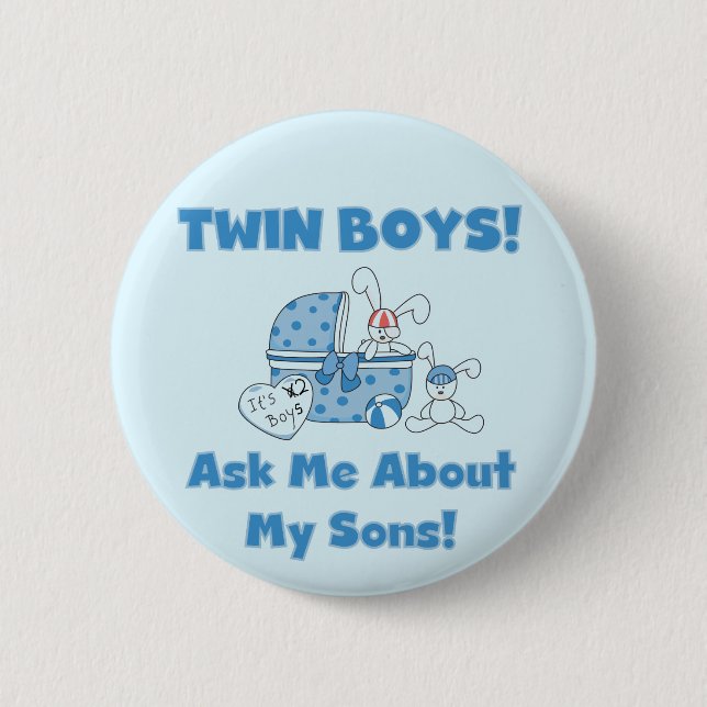 Frag über meine Zwillingsschwänze und Geschenke Button (Vorderseite)