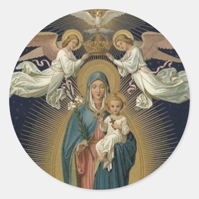 Frage der Jungfrau Mary AUG 22 Runder Aufkleber (Vorderseite)