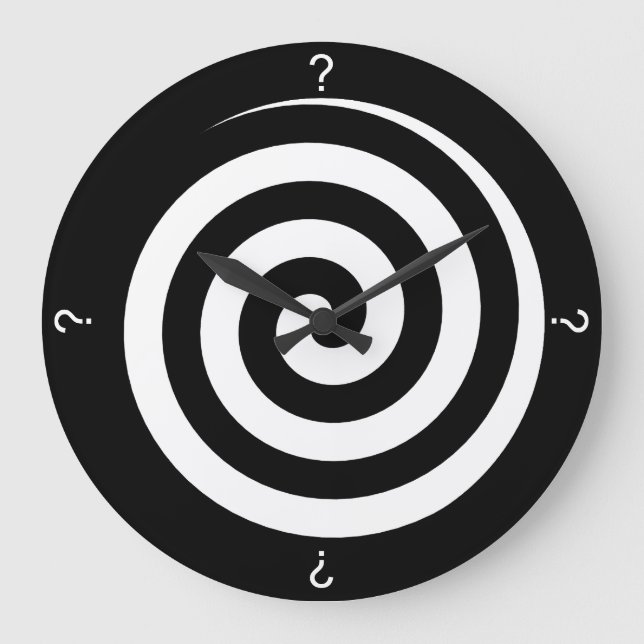 Frage Mark Black Spiral Wall Clock Große Wanduhr (Vorderseite)