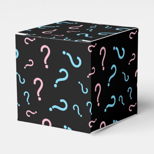 Frage Mark Gender Reveal Black Geschenkschachtel (Vorderseite)