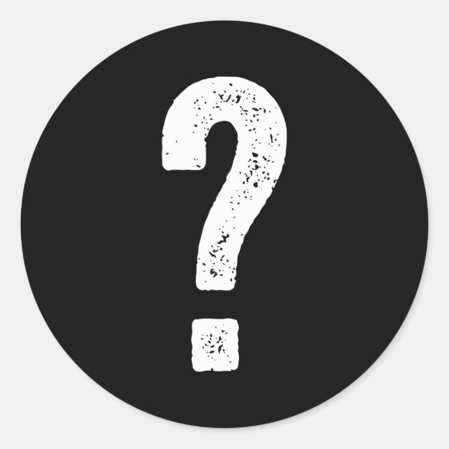 Frage Mark Guess Who Runder Aufkleber (Vorderseite)