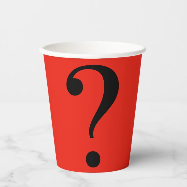 Frage Mark Mystery Dare Red Black Paper Cups Pappbecher (Vorderseite)