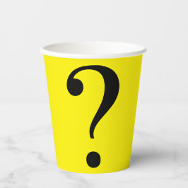 Frage Mark Mystery Dare Yellow Black Paper Cups Pappbecher