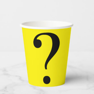 Frage Mark Mystery Dare Yellow Black Paper Cups Pappbecher