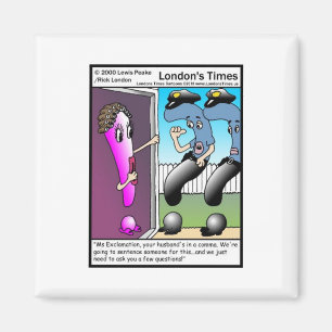 Frage Police Funny Cartoon Geschenke & T-Shirts Magnet