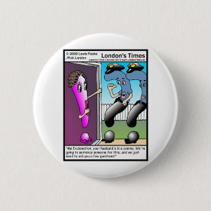 Frage Polizei Lustiger Cartoon Geschenke & T-Shirt Button
