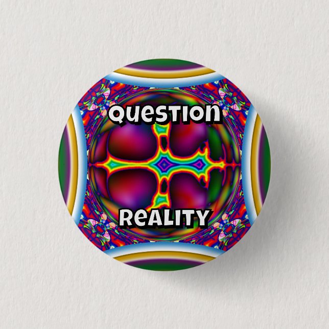 Frage Realität (du darfst die Wörter ändern) Button (Vorderseite)