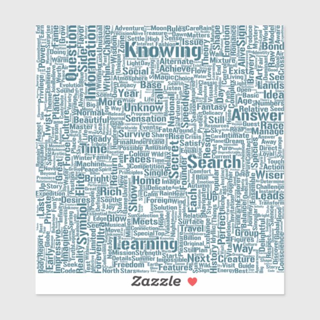 Frageanhang Nuage Motss TextMotif-Meldung Aufkleber (Blatt)