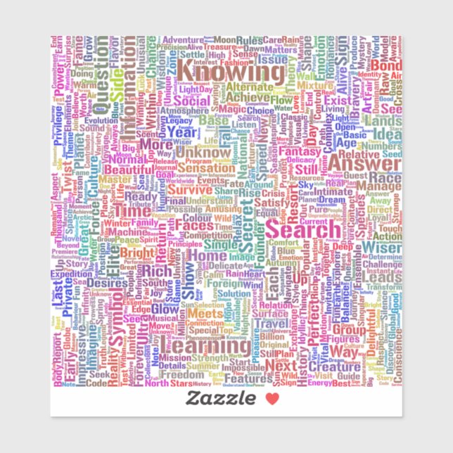 Frageanhang Nuage Motss TextMotif-Meldung Aufkleber (Blatt)