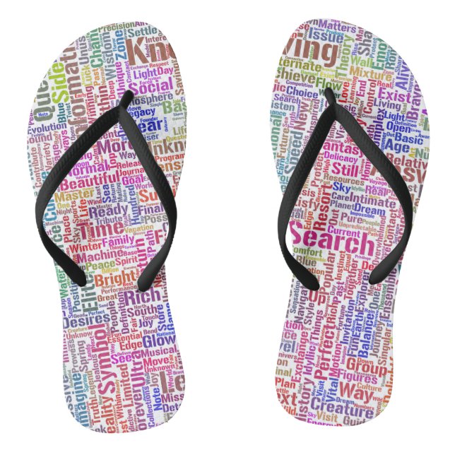 Frageanhang Nuage Motss TextMotif-Meldung Flip Flops (Fußbett)