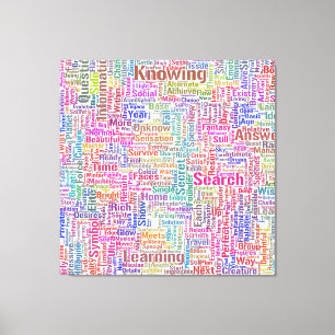 Frageanhang Nuage Motss TextMotif-Meldung Leinwanddruck