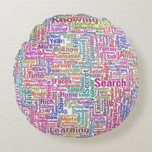 Frageanhang Nuage Motss TextMotif-Meldung Rundes Kissen