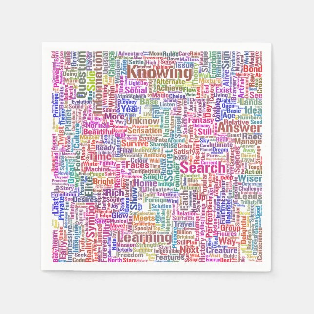 Frageanhang Nuage Motss TextMotif-Meldung Serviette (Vorderseite)