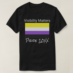 Fragen der Sichtbarkeit, nicht binäre Flagge, Stad T-Shirt