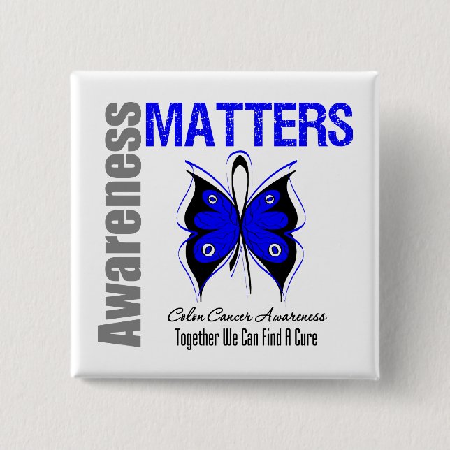 Fragen des Colon Cancer Awareness Button (Vorderseite)