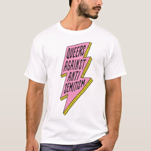 Fragen gegen den antisemitischen T - Shirt (Vorderseite)