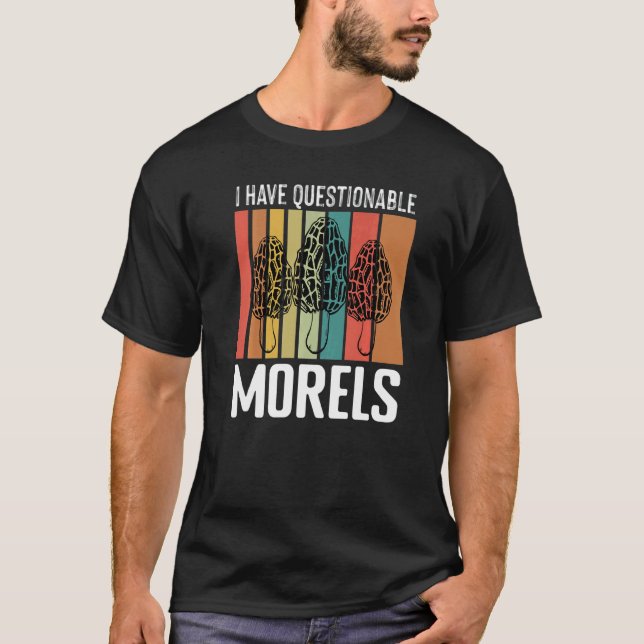 Fragen nach Morels Retro Wild Mushroom Mycology T-Shirt (Vorderseite)