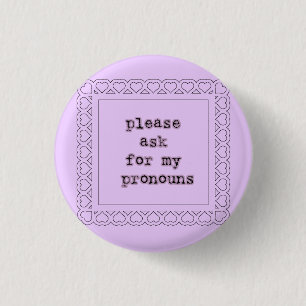 fragen Sie bitte für meine Pronomina Button