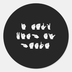 Fragen Sie die amerikanische Gebärdensprache, die  Runder Aufkleber