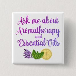 Fragen Sie mich über Aromatherapy-wesentliche Button