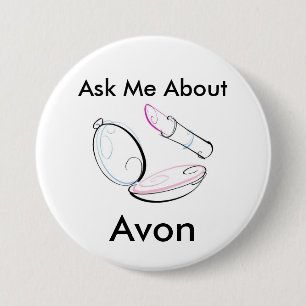 Fragen Sie mich über Avon - runden Knopf Button