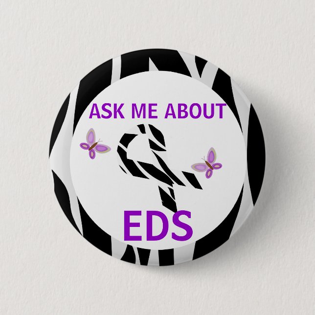 Fragen Sie mich über Ehlers-Danlos EDS Button (Vorderseite)