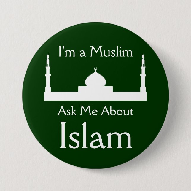 Fragen Sie mich über Islam Button (Vorderseite)