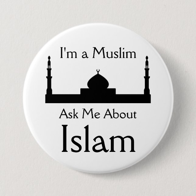 Fragen Sie mich über Islam Button (Vorderseite)