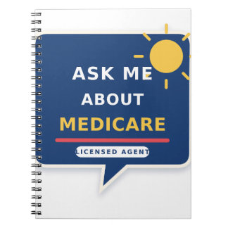 Fragen Sie mich über Medicare lizenzierter Agent S Notizblock