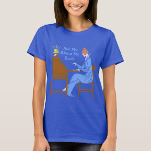 Fragen Sie mich über meine Buch-Kunst-Deko-Dame T-Shirt
