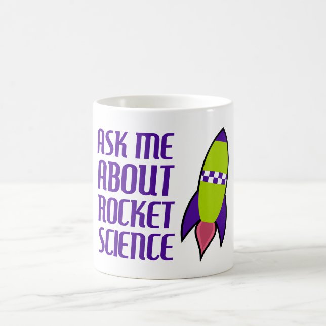 Fragen Sie mich über Rocket-Wissenschaft Kaffeetasse (Mittel)