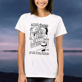 Fragen von Frauen in einem Buchladen T-Shirt