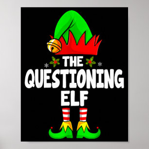 Fragende Elf-Gruppe Weihnachten Lustige Pyjama-Par Poster