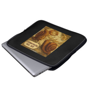 Fragende Schnecke & Michelangelo Parodie Cartoon Laptopschutzhülle
